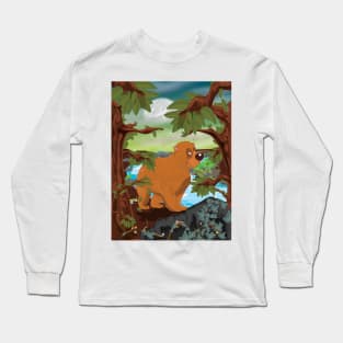 Cute Bear in the Woods Long Sleeve T-Shirt